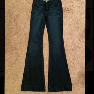 Women’s dark blue flare jeans